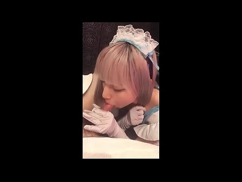 ❤️ 日本偶像[mayuka]，法国女仆装，第一部分，口交和用乳液打飞机 自制毛片❌❤
